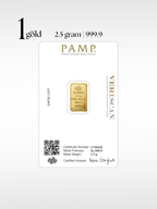 [2.5 gram] 1Gold PAMP Lady Fortuna™ Gold Minted Bar (999.9)
